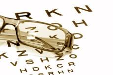 glasses on snellen chart