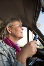 elderly lady driving