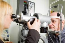 elderly man eye exam